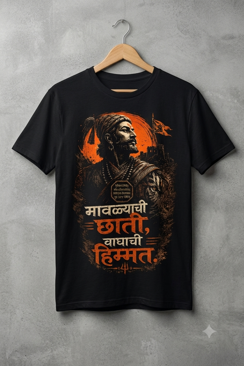 मावळ्याची छाती, वाघाची हिंमत. T-Shirt
