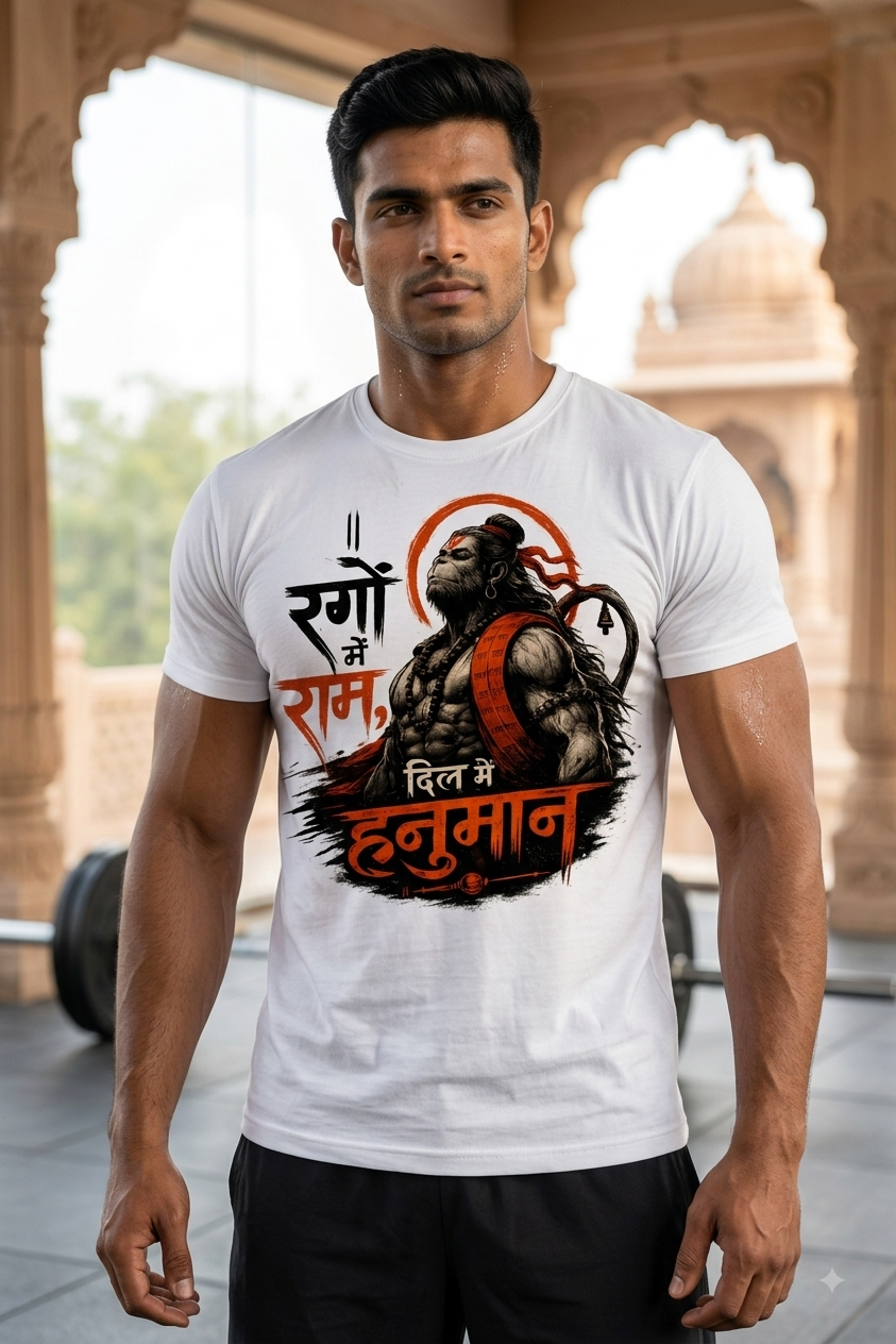 रगों में राम, दिल में हनुमान T-Shirt