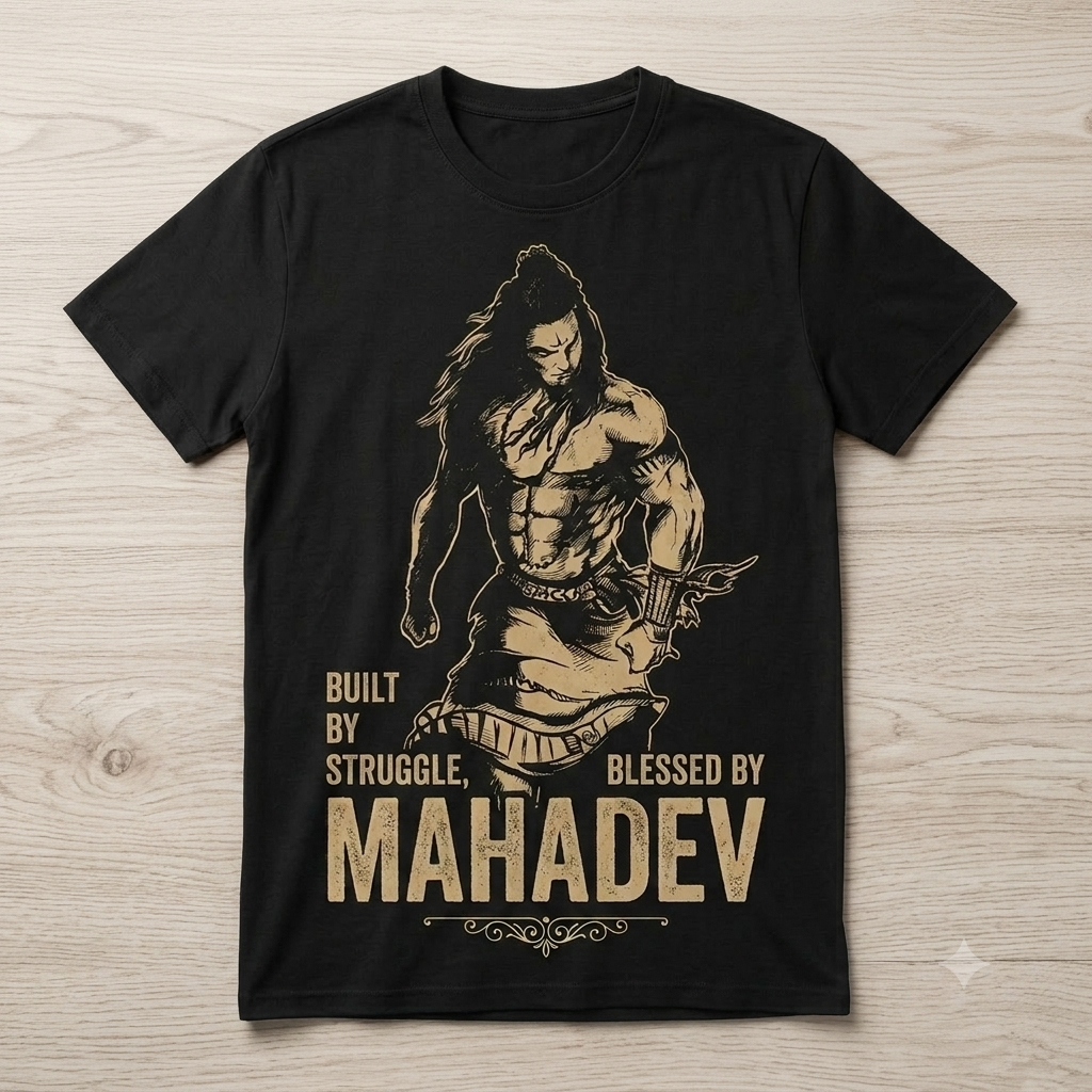 Built by Struggle. Blessed by Mahadev. T-Shirt