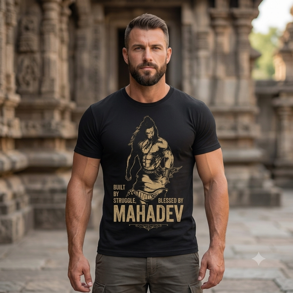 Built by Struggle. Blessed by Mahadev. T-Shirt